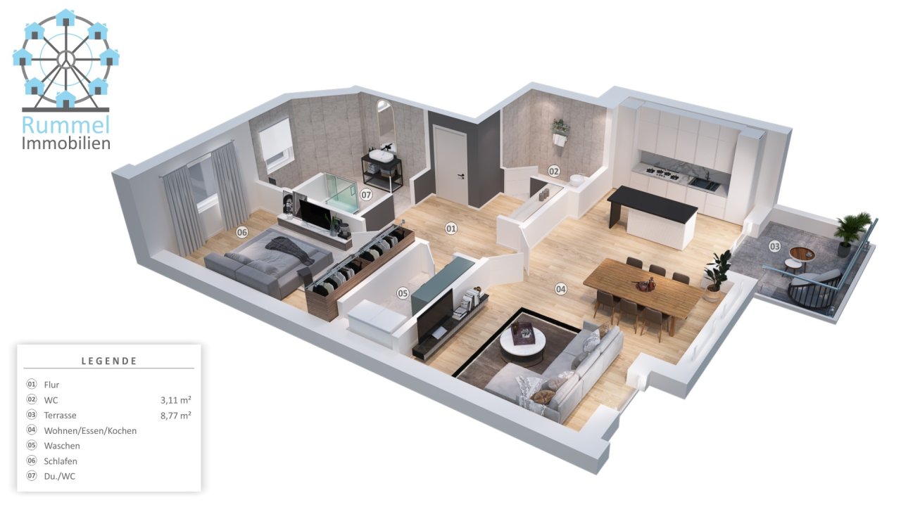 Erdgeschosswohnung mit Garten, Terrasse und Stellplätzen!