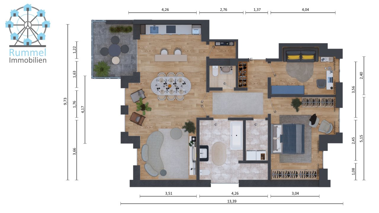 Wohnung mit Garten, Terrasse und Stellplätzen!