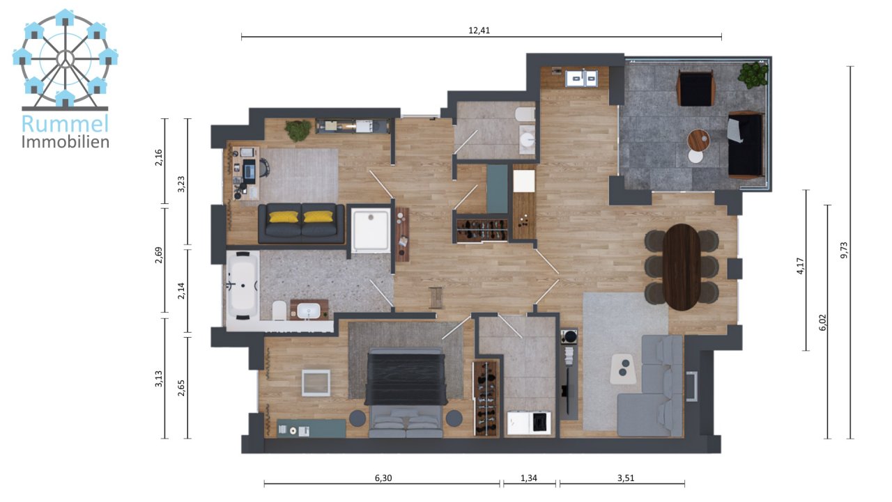 Dachgeschosswohnung mit Dachterrasse, Garten und Stellplätzen!