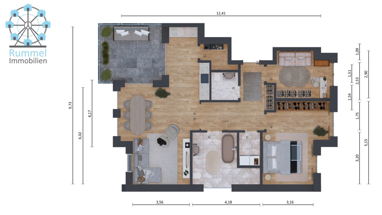 Dachgeschosswohnung mit Dachterrasse, Garten und Stellplätzen!