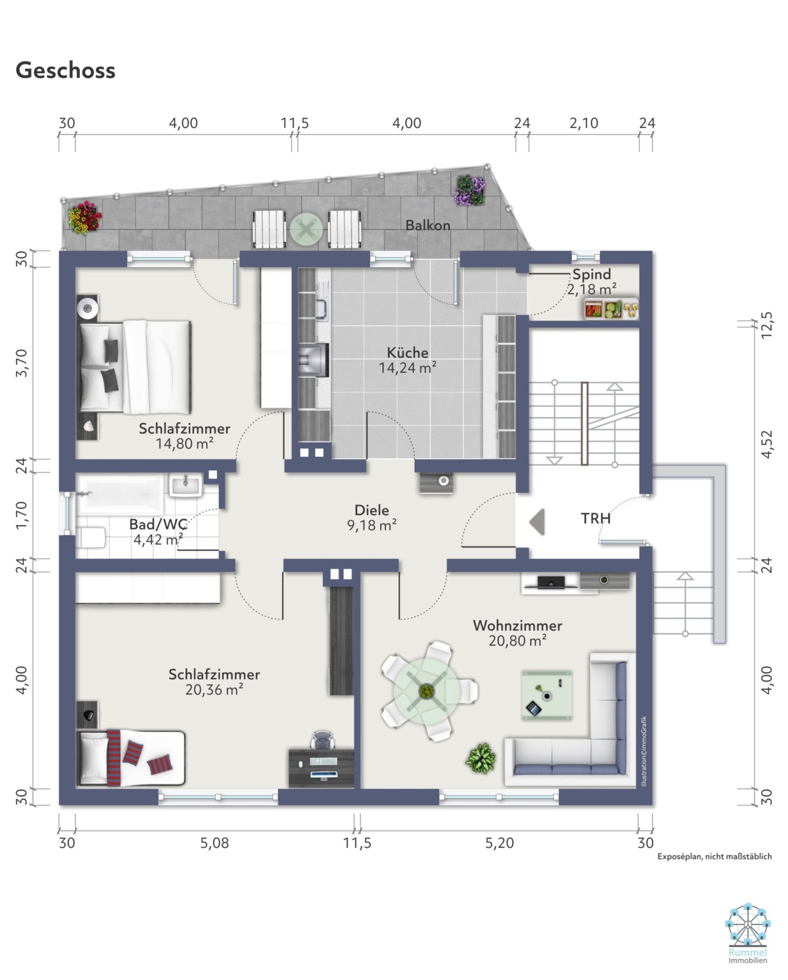 Moderne Erdgeschosswohnung im Herzen von Kettig – Erstbezug mit Balkon und Garage!